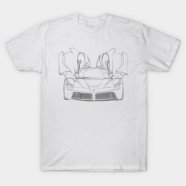 La Ferrari Wireframe T-Shirt by Auto-Prints